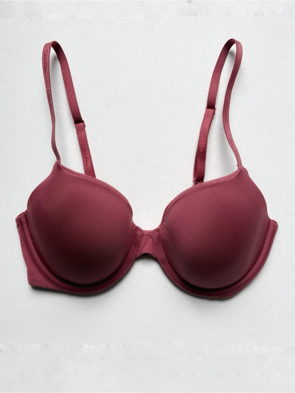 NWOT Calvin Klein Burgundy Lightly Lined Demi Bra Size 34C